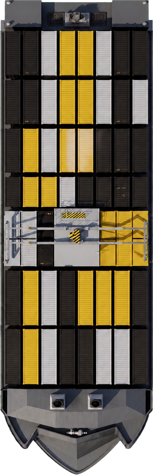 Container vessel viewed from above